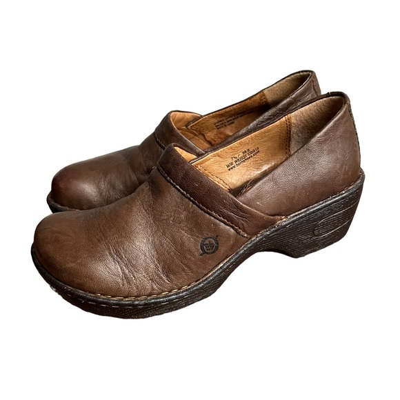 Born Shoes Born Womens Toby Clog Brown Leather Slip On Comfy